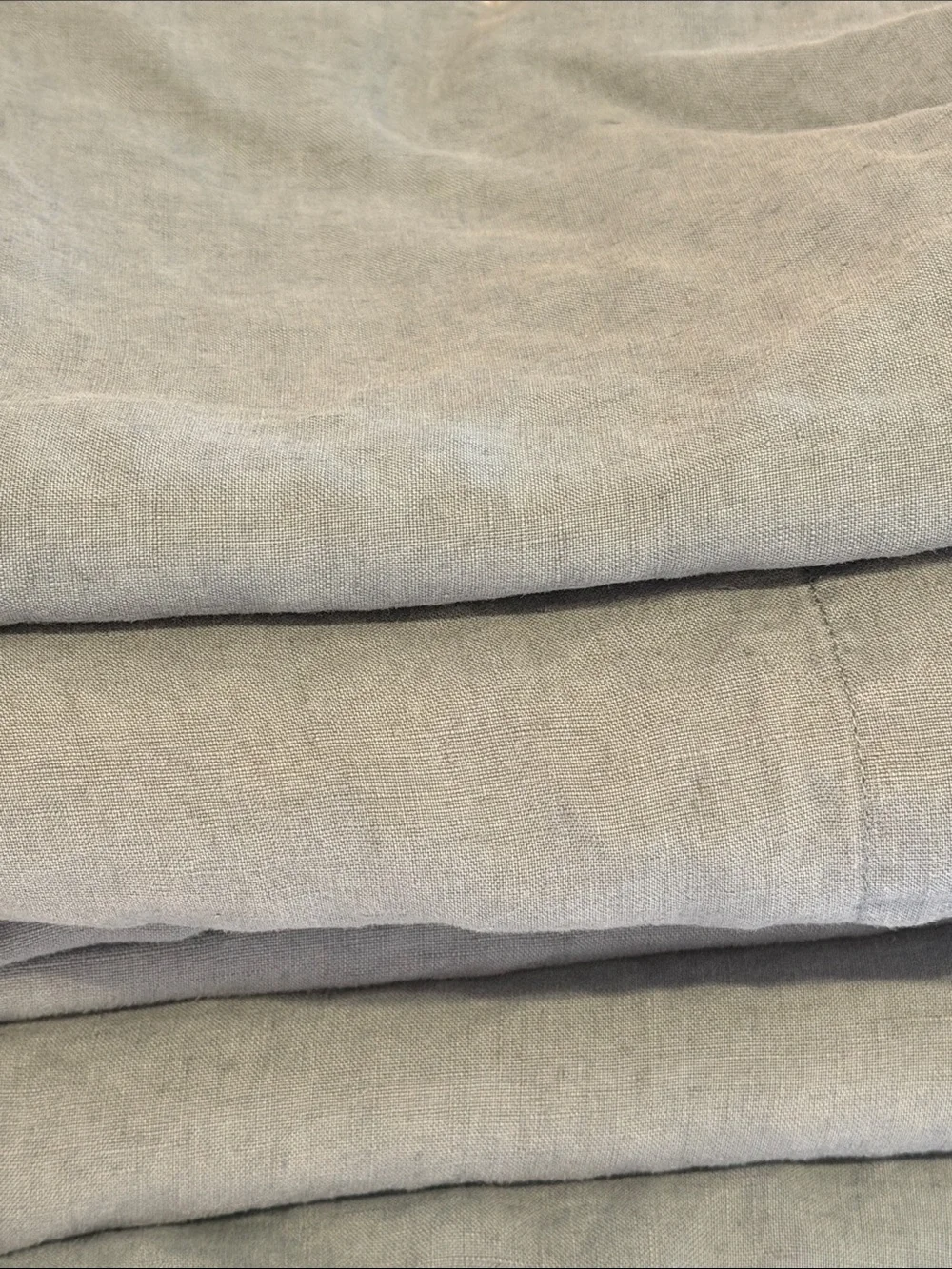 Quince European Linen Dusty Blue Sheet Set - Only 1 pillowcase Queen